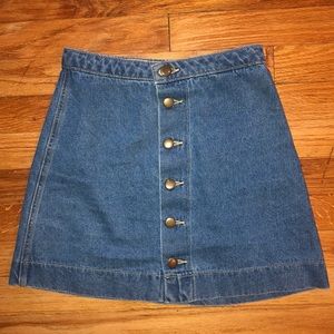 light wash denim skirt